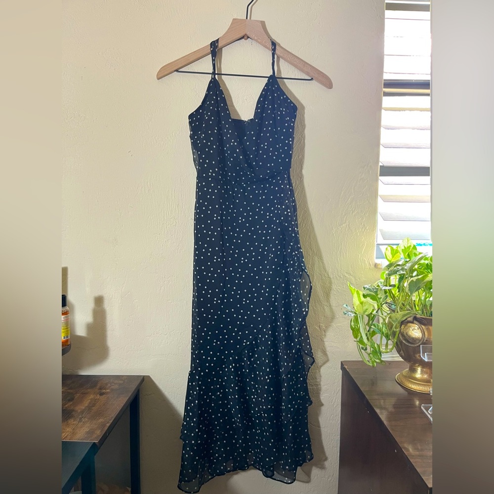 Francesca’s polka dot midi dress